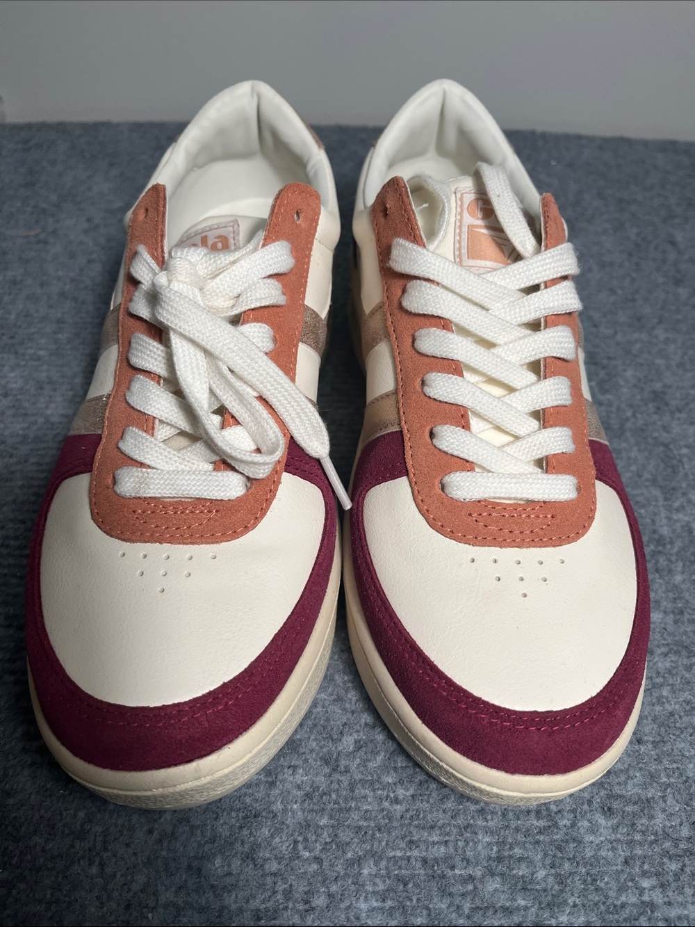 Gola Women's Cream, Burgundy & Rust Low-Top Sneakers NO BOX